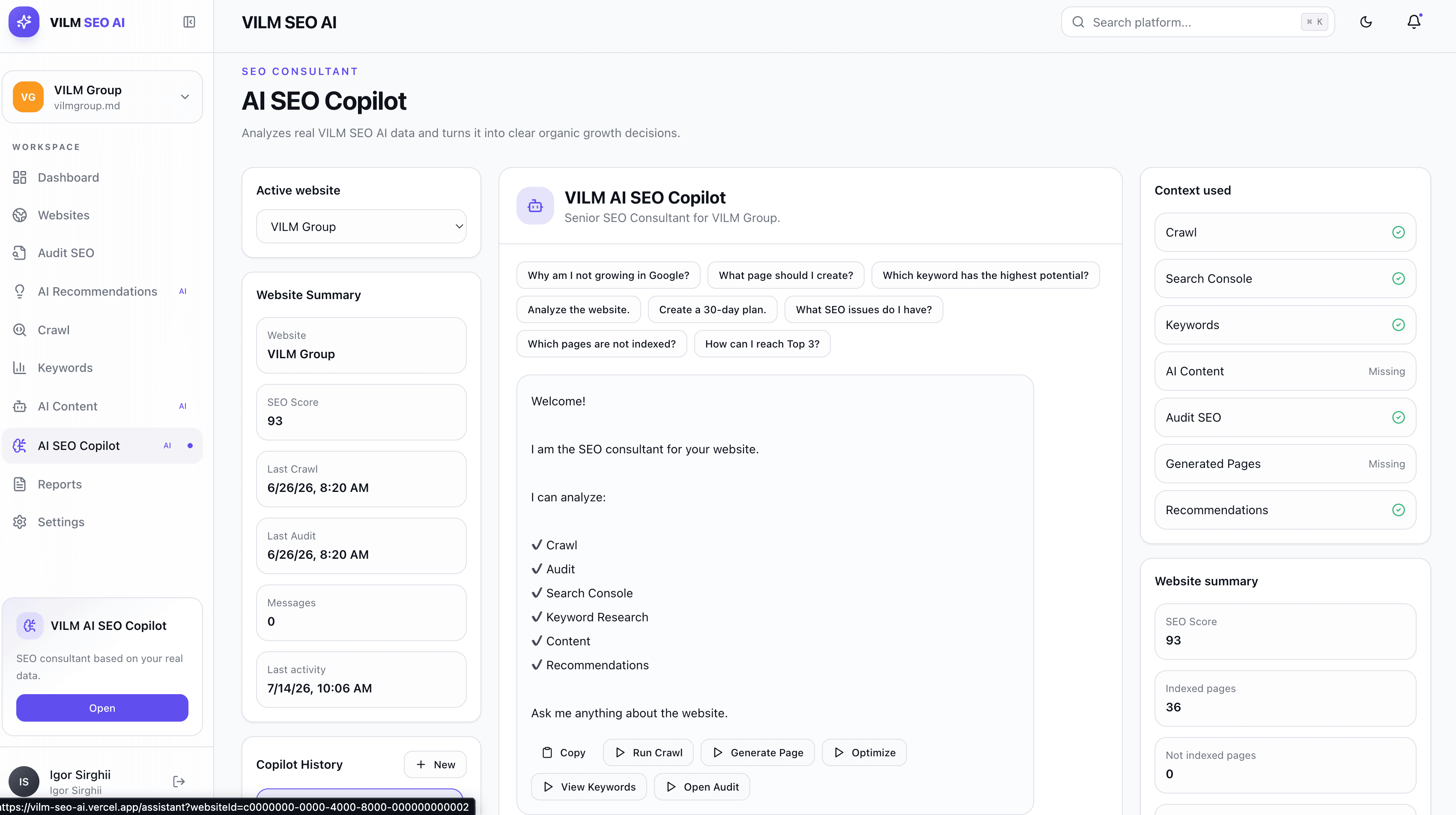 Vilm Group portfoliu — VILM SEO AI, creare website și design Chișinău Moldova (imagine 3)