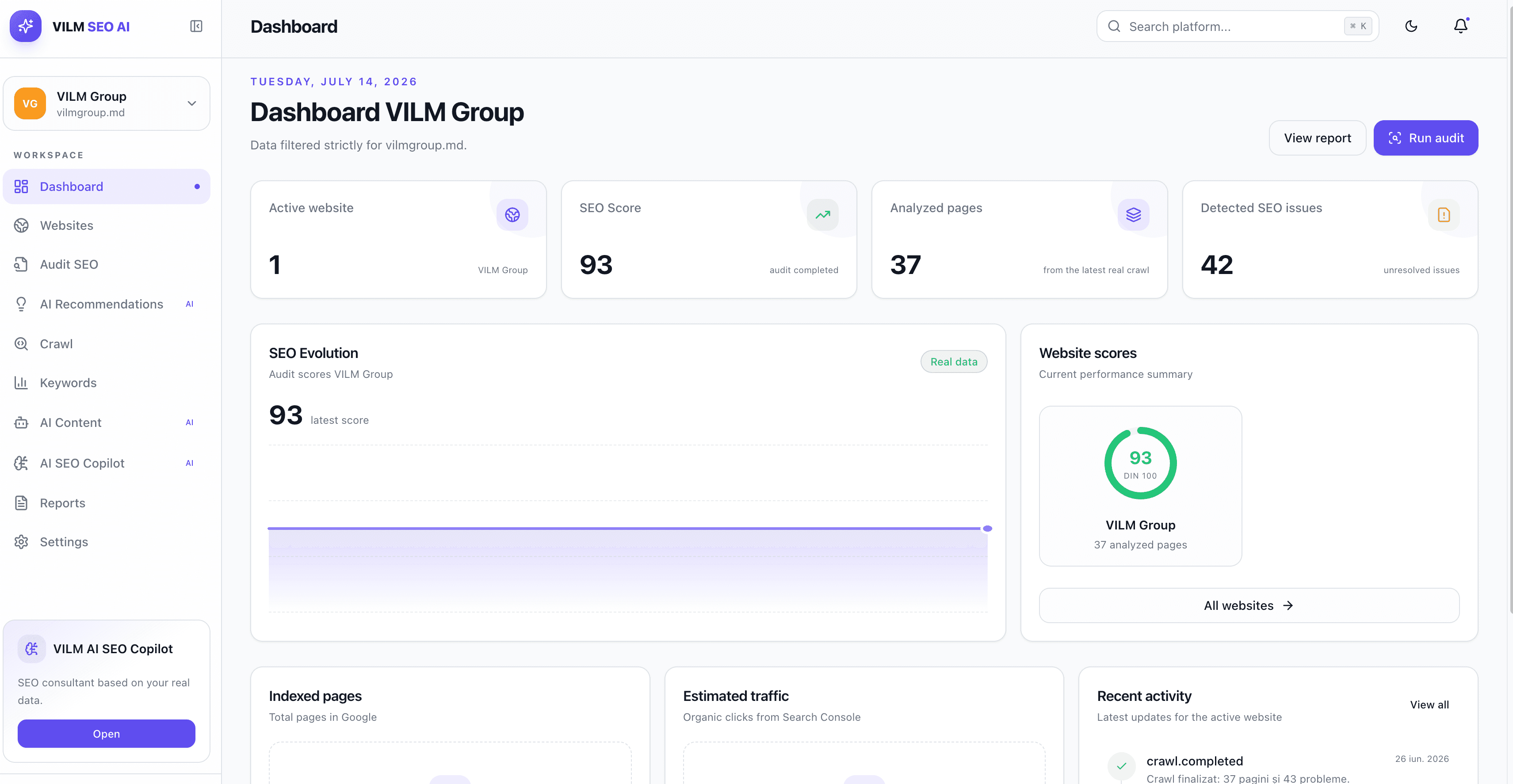 Vilm Group portfoliu — VILM SEO AI, creare website și design Chișinău Moldova (imagine 2)